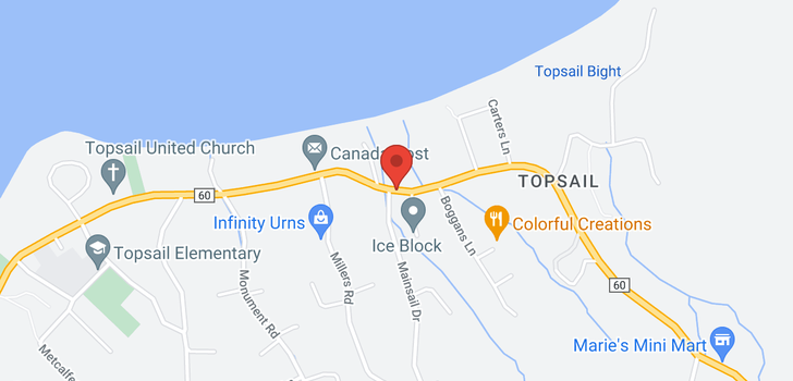 map of 1261A Topsail Road